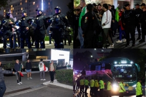 TA：墨西哥球迷在英格兰队下榻酒店干扰，警方设置了两道警戒线
