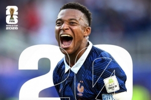FIFA晒姆巴佩数据海报：最年轻出战20场世界杯球员，最快打进20球